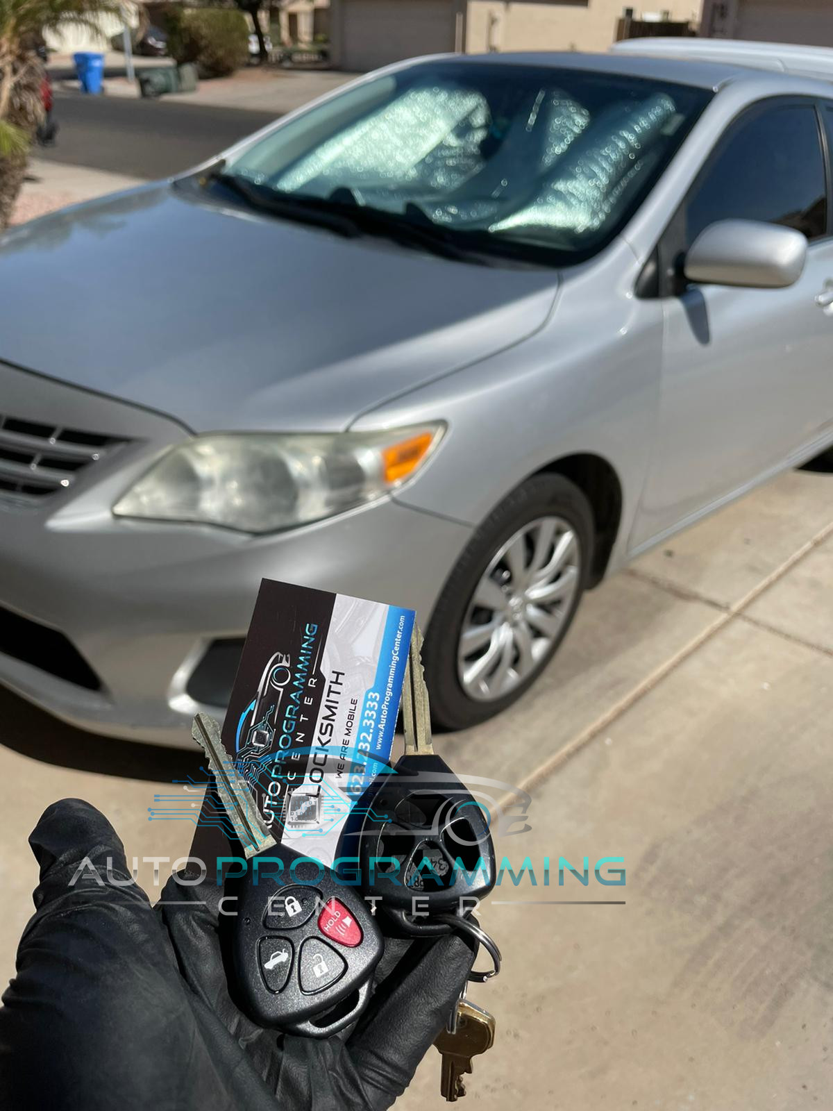 High-resolution image showcasing an automotive locksmith providing Subaru key replacement services for enhanced security and peace of mind.