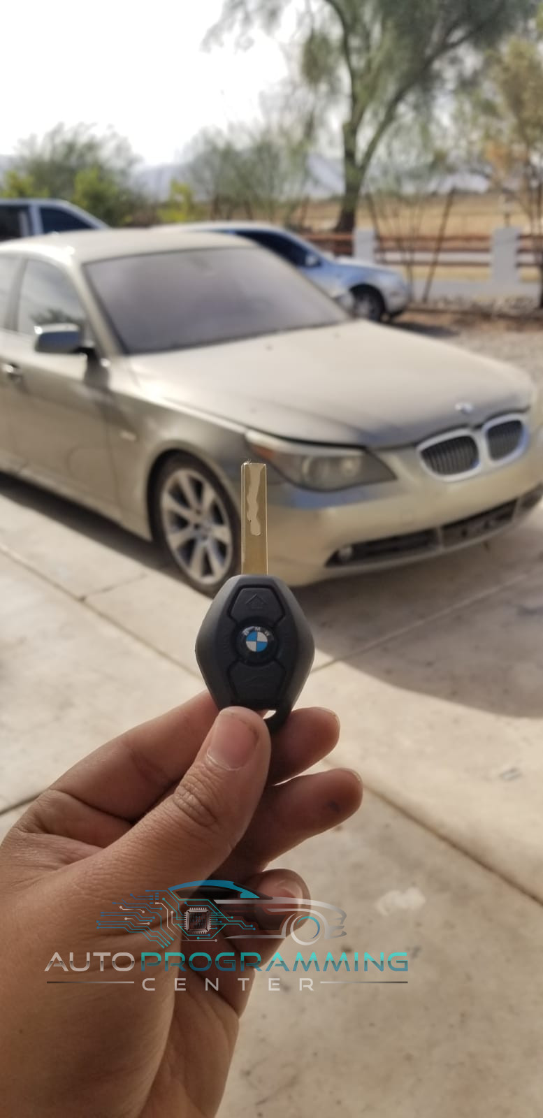 High-resolution image of a BMW key fob, showcasing its sleek design and advanced features for luxury vehicle access and control.