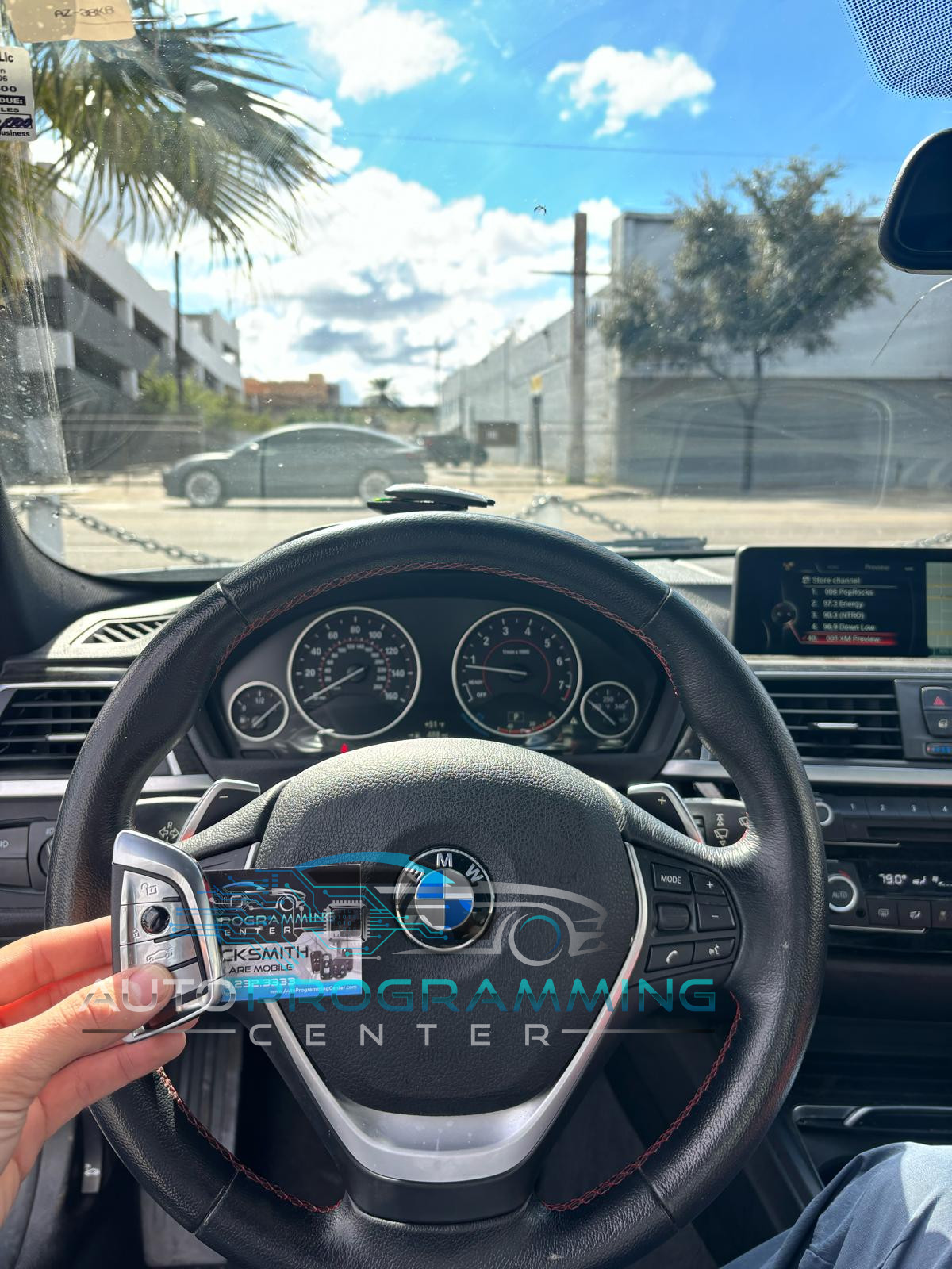 High-quality image showcasing the sleek and sophisticated design of a BMW key fob, reflecting luxury and advanced technology for seamless vehicle access.
